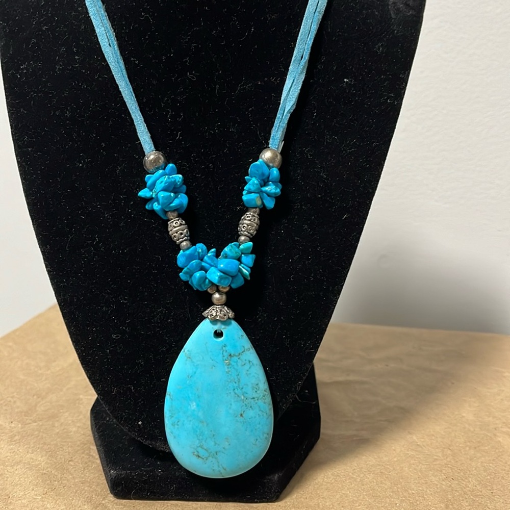 Large Turquoise Stone Necklace